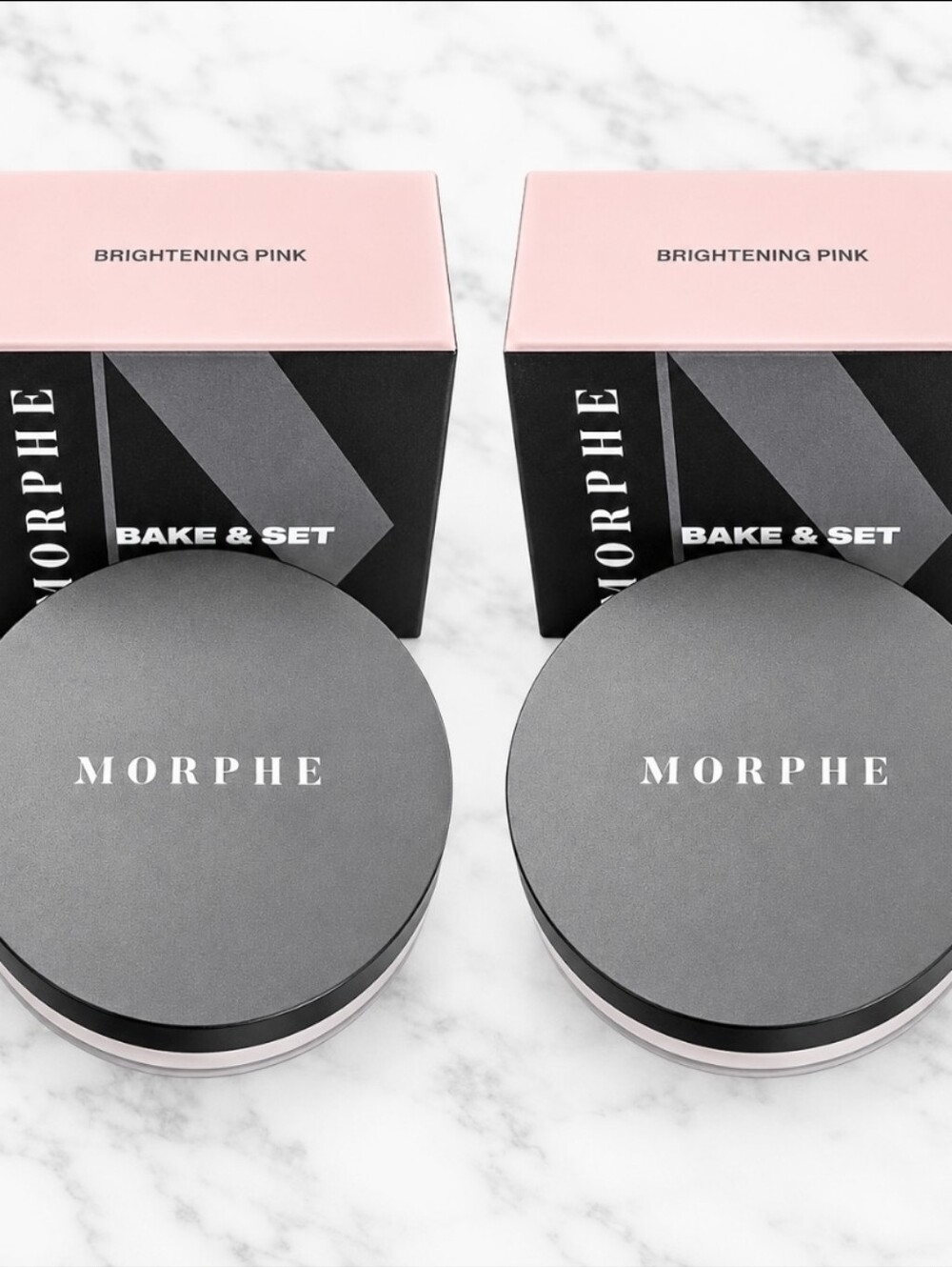 2 x Morphe BRIGHTENING PINK Bake & Set Setting Powder .31 oz each NIB's!